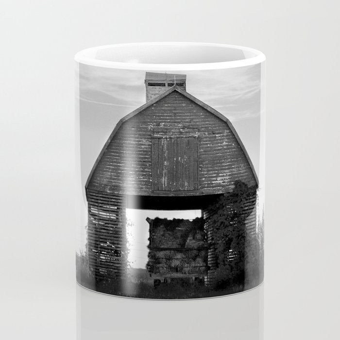 Country Corn Crib Black and White Farm Photography Coffee Mug Gallery Image 4