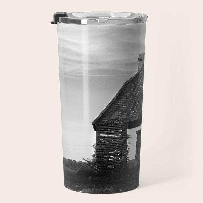 Country Corn Crib Black and White Farm Photography Travel Mug Gallery Image 3