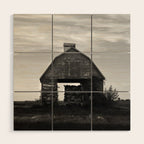 Country Corn Crib Black and White Farm Photography Wood Wall Art Gallery Image 1