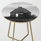 Country Corn Crib Black and White Farm Photography Side Table Gallery Image 2