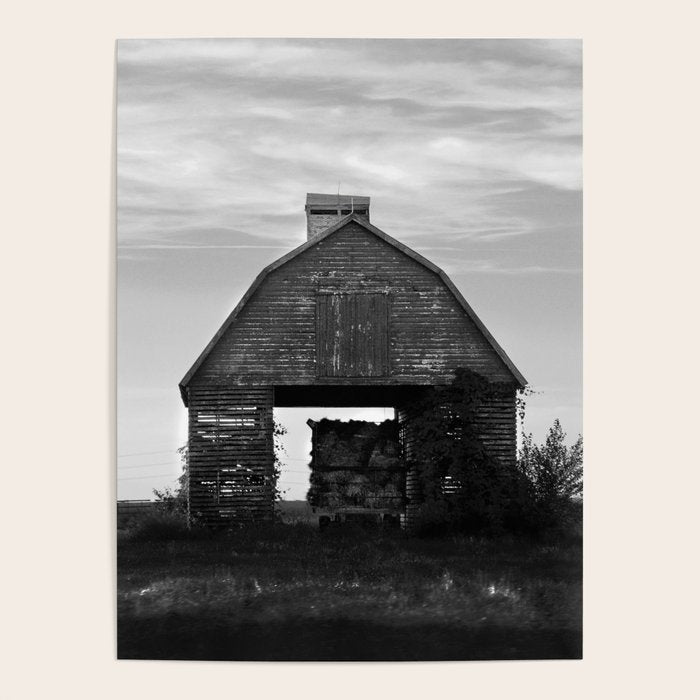 Country Corn Crib Black and White Farm Photography Poster Gallery Image 4