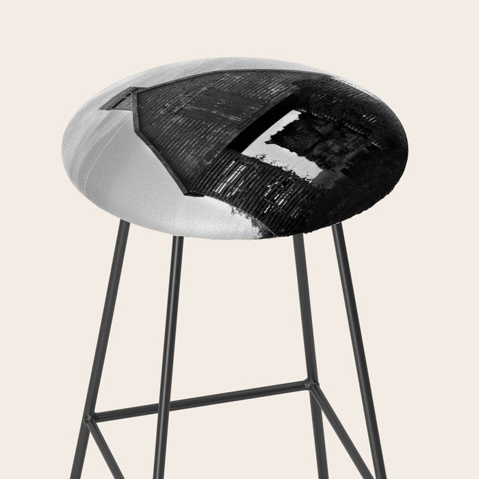 Country Corn Crib Black and White Farm Photography Stool Gallery Image 2