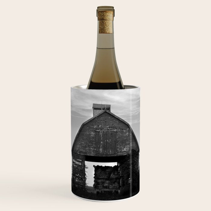 Country Corn Crib Black and White Farm Photography Wine Chiller Gallery Image 1