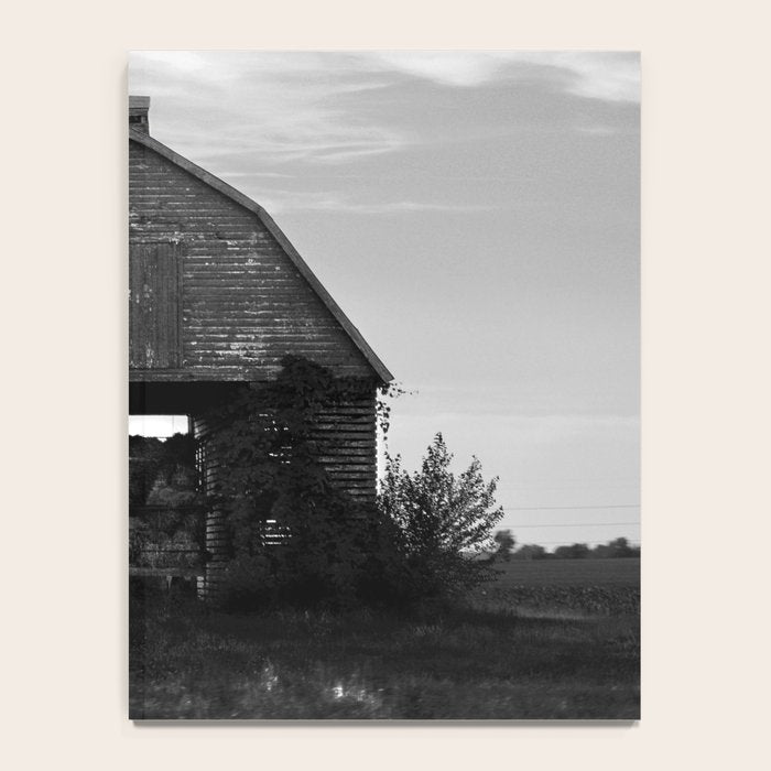 Country Corn Crib Black and White Farm Photography Notebook Gallery Image 4