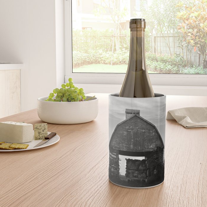 Country Corn Crib Black and White Farm Photography Wine Chiller Gallery Image 4