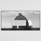 Country Corn Crib Black and White Farm Photography Desk Mat Gallery Image 1