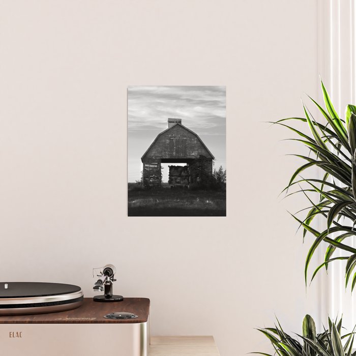 Country Corn Crib Black and White Farm Photography Poster Gallery Image 2