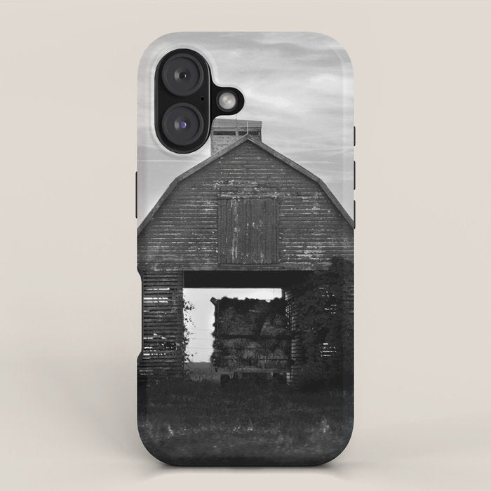Country Corn Crib Black and White Farm Photography iPhone Case Gallery Image 1