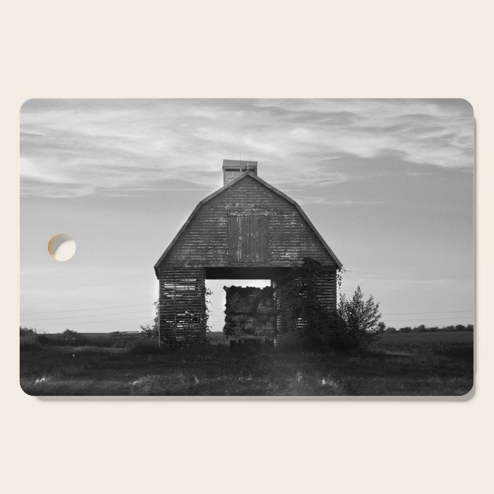Country Corn Crib Black and White Farm Photography Cutting Board Gallery Image 1