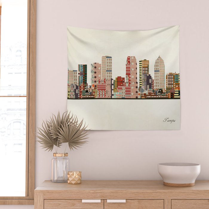 tampa skyline Wall Tapestry Gallery Image 2