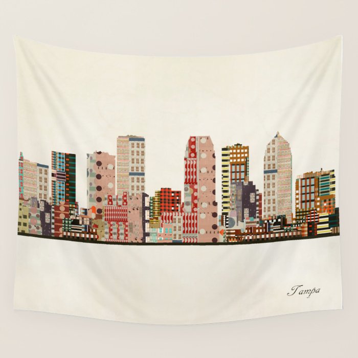 tampa skyline Wall Tapestry Gallery Image 4