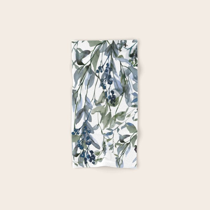 Watercolor Leaves Floral Prints Towels Gallery Image 1
