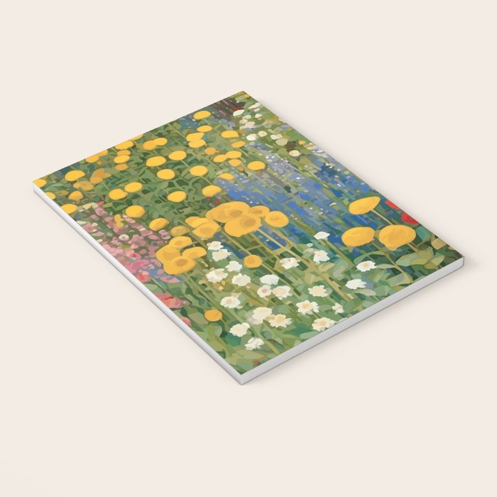 Gustav Klimt Style Colorful Flower Garden Notebook Gallery Image 3