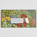Gustav Klimt Style Colorful Flower Garden Desk Mat Gallery Image 1