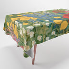 Gustav Klimt Style Colorful Flower Garden Tablecloth Gallery Image 1