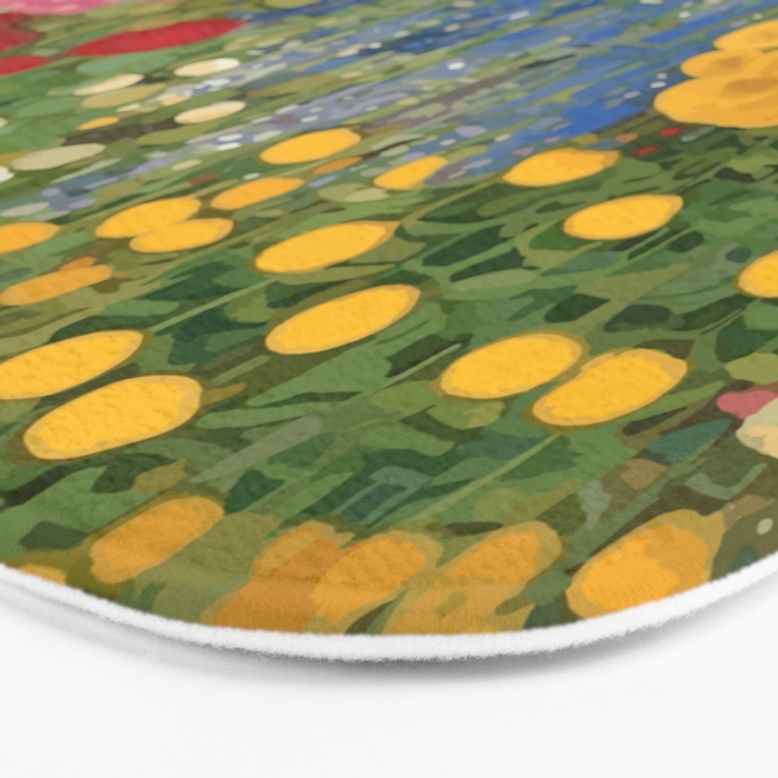 Gustav Klimt Style Colorful Flower Garden Bath Mat Gallery Image 3