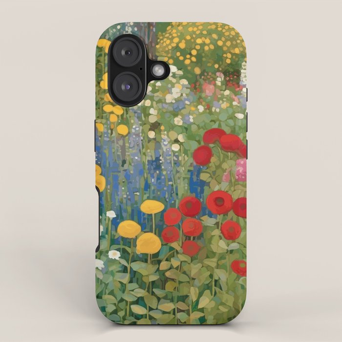 Gustav Klimt Style Colorful Flower Garden iPhone Case Gallery Image 1