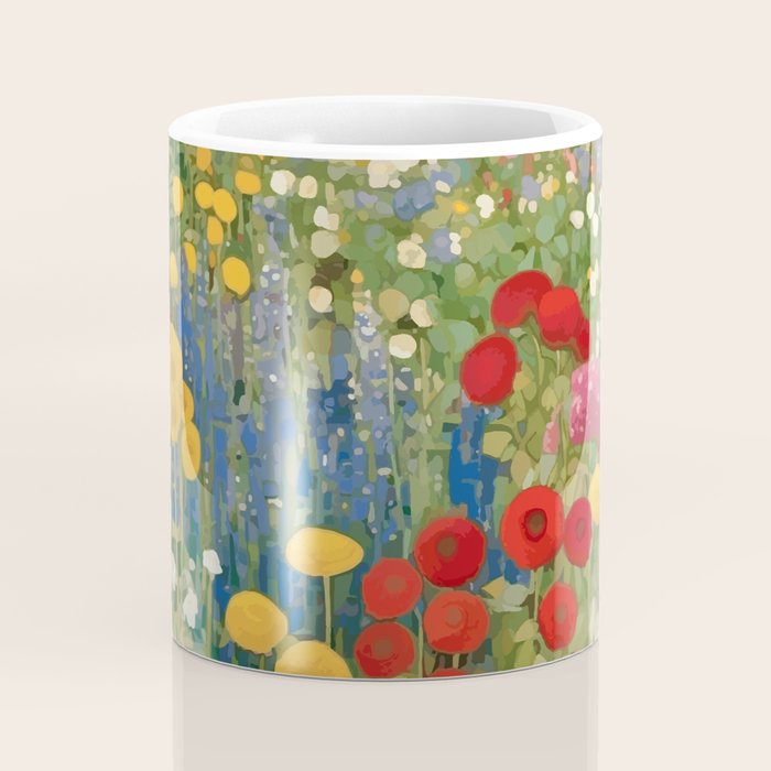 Gustav Klimt Style Colorful Flower Garden Coffee Mug Gallery Image 4