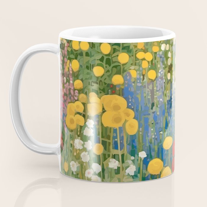 Gustav Klimt Style Colorful Flower Garden Coffee Mug Gallery Image 3