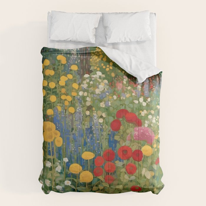 Gustav Klimt Style Colorful Flower Garden Comforter Gallery Image 1
