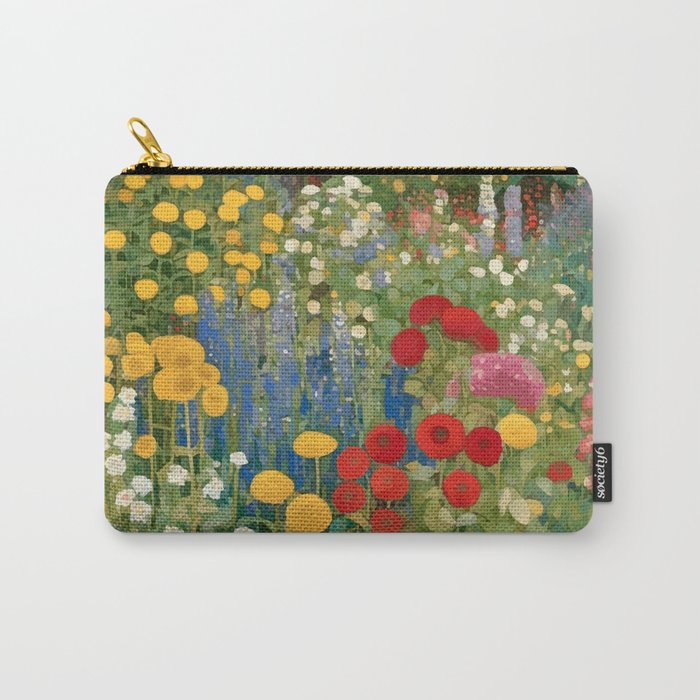 Gustav Klimt Style Colorful Flower Garden Carry All Pouch Gallery Image 1