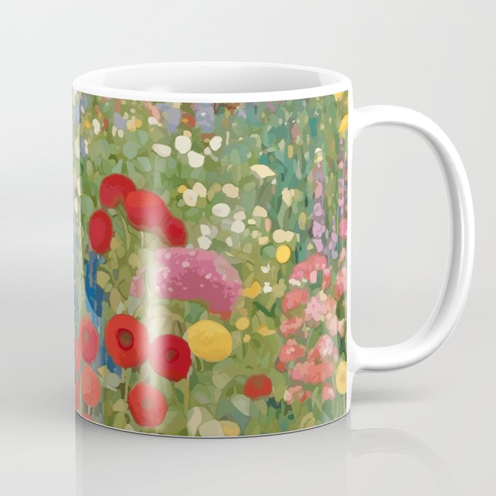 Gustav Klimt Style Colorful Flower Garden Coffee Mug Gallery Image 1