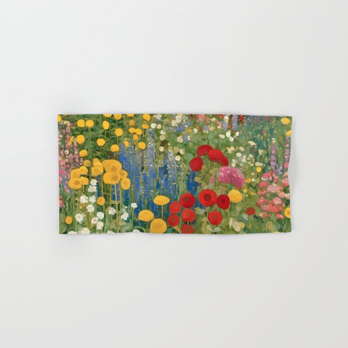 Gustav Klimt Style Colorful Flower Garden Bath Towel Gallery Image 1