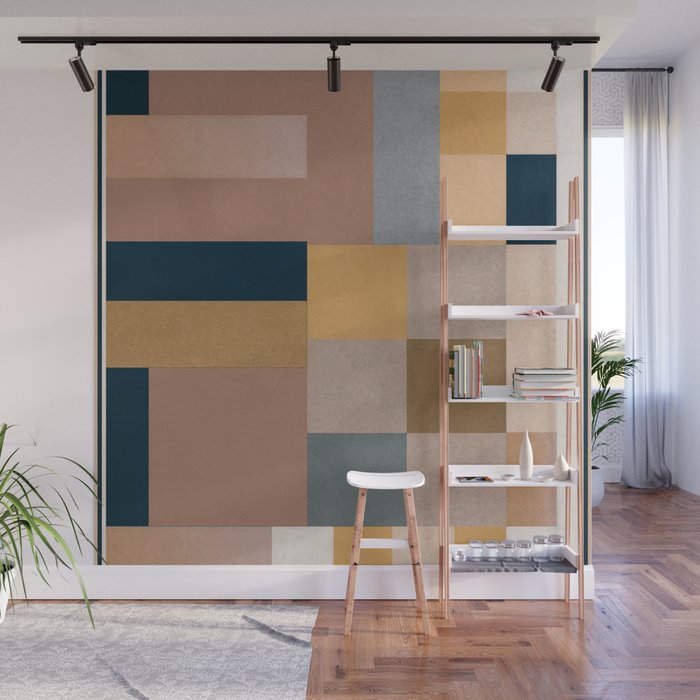 Modern Abstraction Mocha Mousse 4 Wall Mural Gallery Image 1