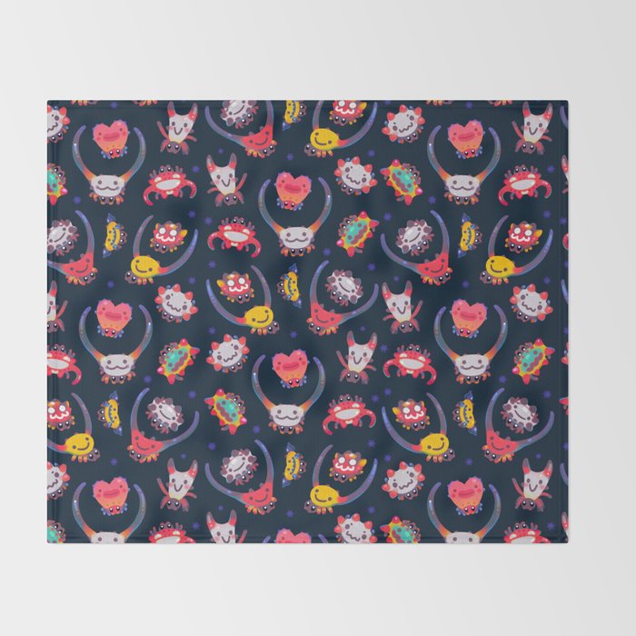 Happy spiny spider Throw Blanket Gallery Image 2