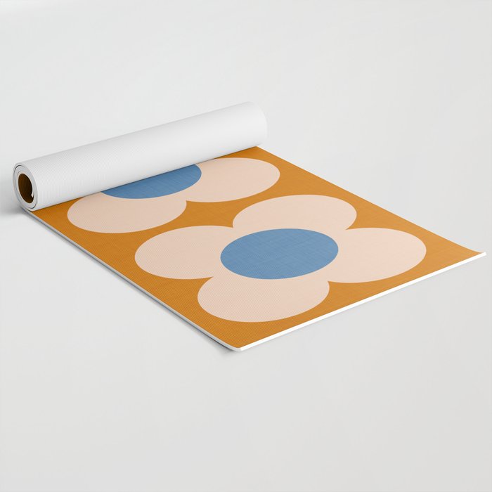 Retro Blossom - tangerine blue Yoga Mat Gallery Image 2