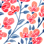 Cherry Blossoms - Melon & Navy Palette Coffee Mug Gallery Image 2