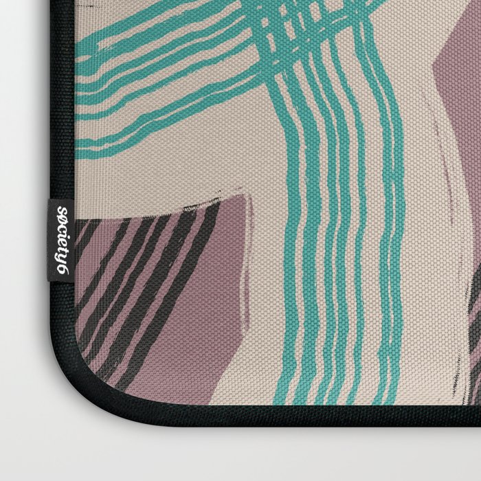 Muted pink and green stripe pattern Laptop Sleeve Gallery Image 3
