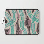 Muted pink and green stripe pattern Laptop Sleeve Gallery Image 1
