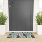 Muted pink and green stripe pattern Welcome Mat Gallery Image 3