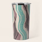 Muted pink and green stripe pattern Travel Mug Gallery Image 1