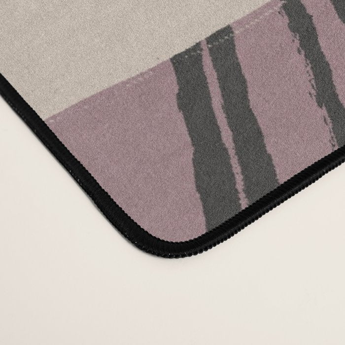 Muted pink and green stripe pattern Desk Mat Gallery Image 4