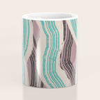 Muted pink and green stripe pattern Coffee Mug Gallery Image 4