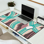 Muted pink and green stripe pattern Desk Mat Gallery Image 2