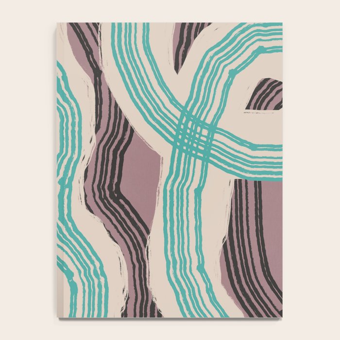 Muted pink and green stripe pattern Notebook Gallery Image 4