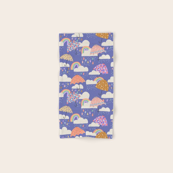 Spring Rain with Umbrellas Bath Towel Gallery Image 1