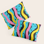 Colorful retro neon stripe art pattern Pillow Sham Gallery Image 3