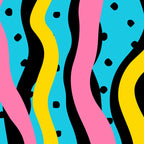 Colorful retro neon stripe art pattern Coffee Mug Gallery Image 2
