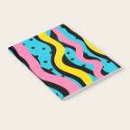 Colorful retro neon stripe art pattern Notebook Gallery Image 2