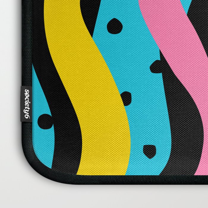 Colorful retro neon stripe art pattern Laptop Sleeve Gallery Image 3