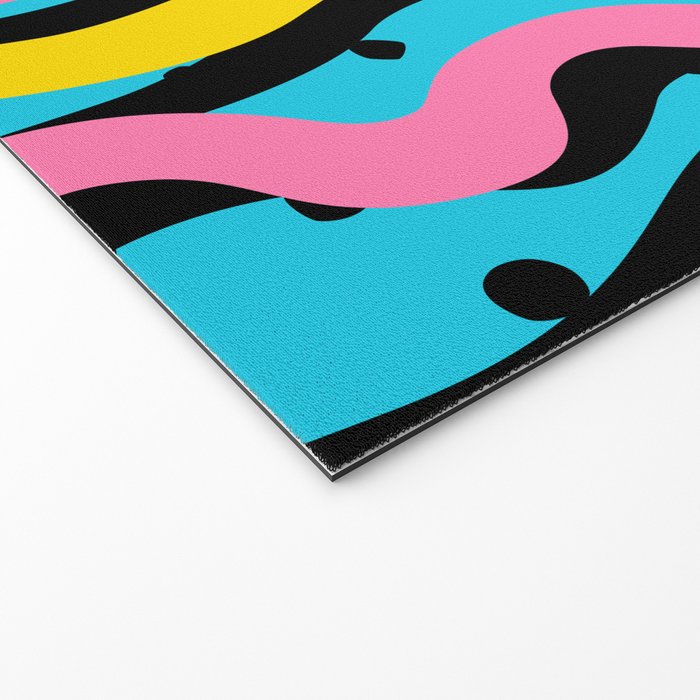 Colorful retro neon stripe art pattern Welcome Mat Gallery Image 2
