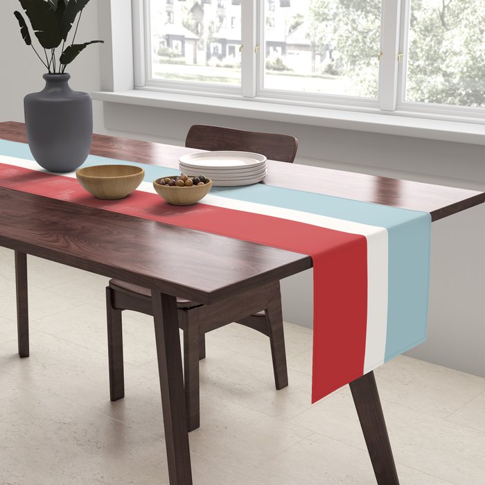 Color Block I Blue Red Table Runner Gallery Image 2