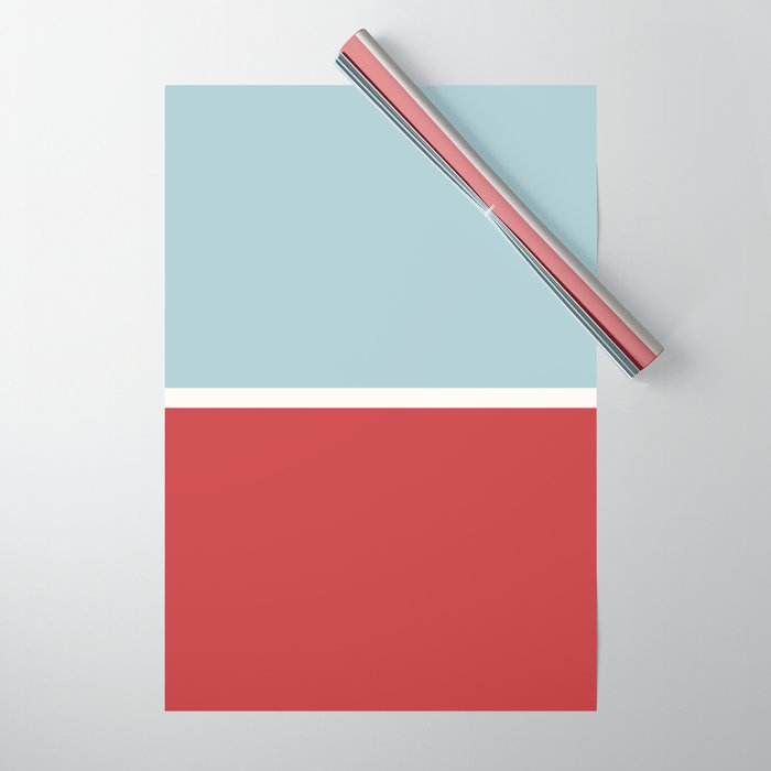 Color Block I Blue Red Wrapping Paper Gallery Image 1