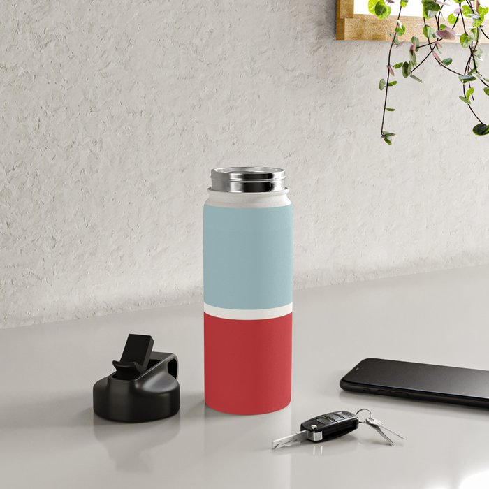 Color Block I Blue Red Water Bottle Gallery Image 4