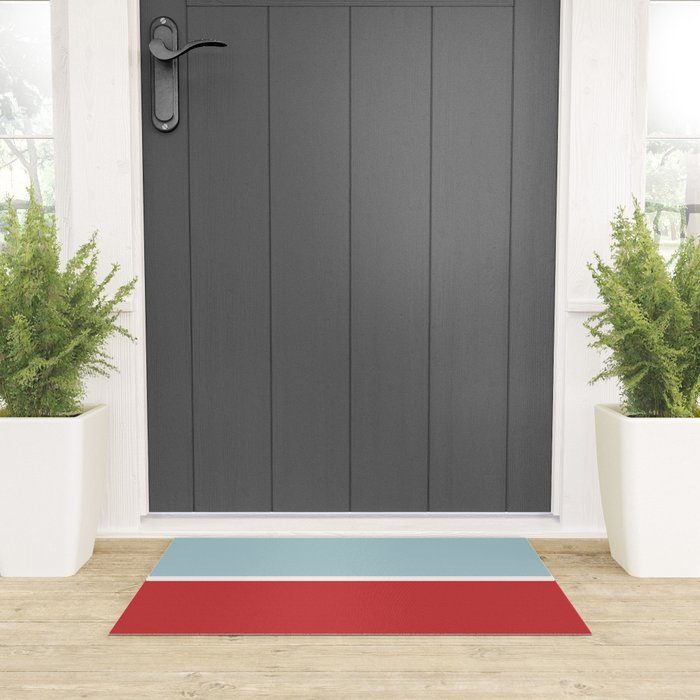 Color Block I Blue Red Welcome Mat Gallery Image 3