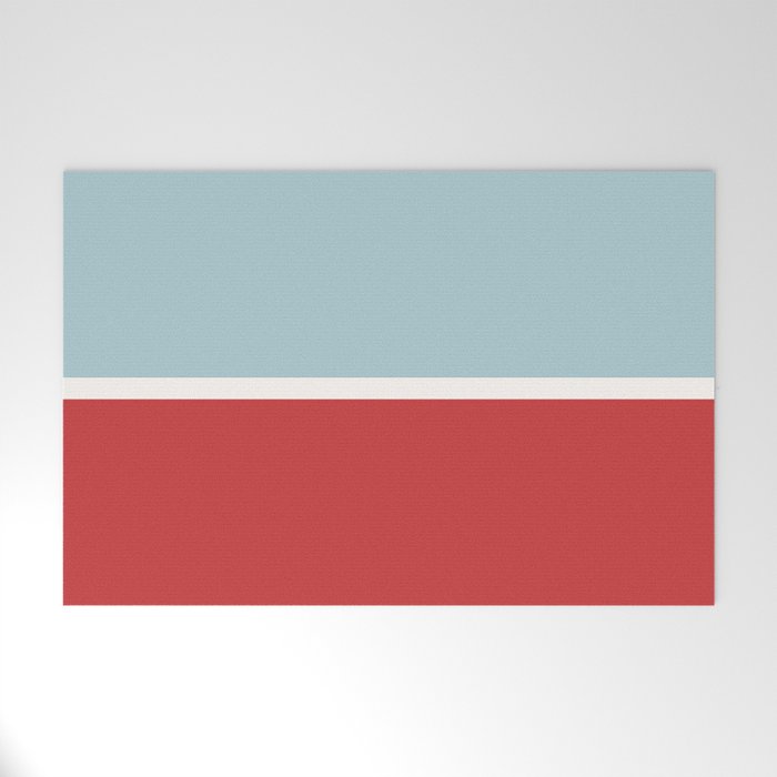 Color Block I Blue Red Welcome Mat Gallery Image 1